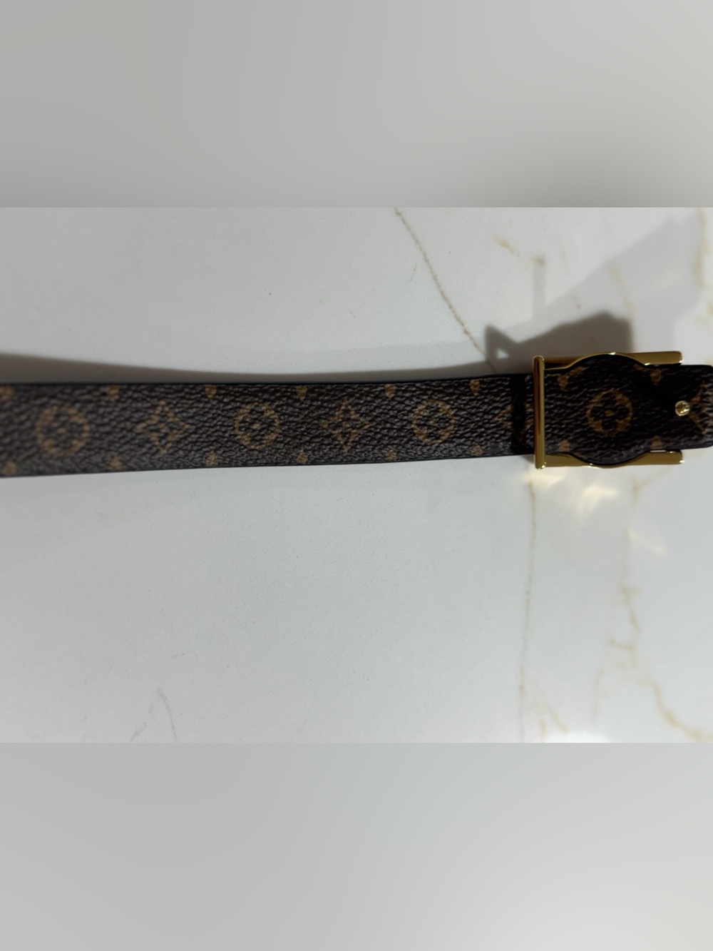 Louis Vuitton Black Leather Belt with Gold LV Signature Buckle - Picture 7 of 7